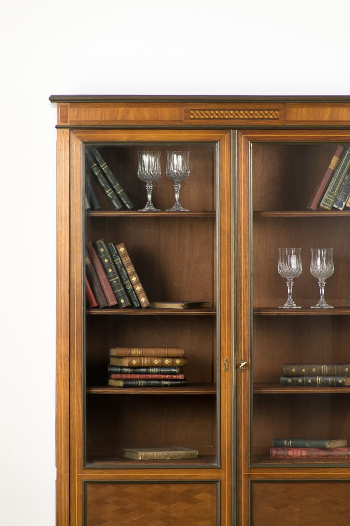 French Marquetry Art deco Display Cabinet - French antique display cabinet 2