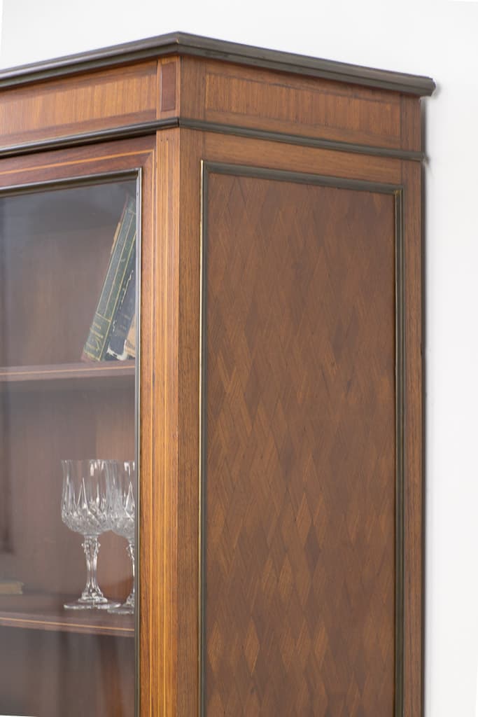 French Marquetry Art deco Display Cabinet - French antique display cabinet 3