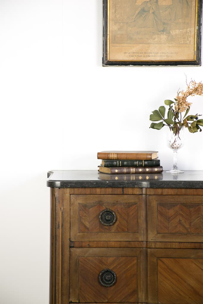 French Louis XV Marquetry Marble Top Commode - French antique chest of drawers 2