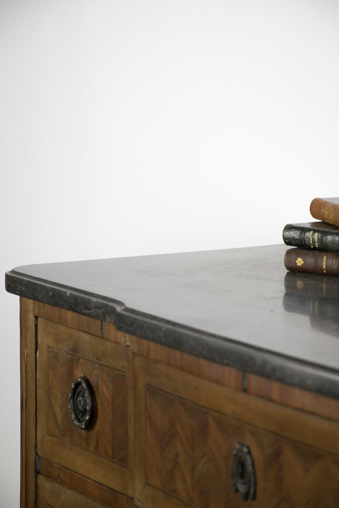French Louis XV Marquetry Marble Top Commode - French antique chest of drawers 3